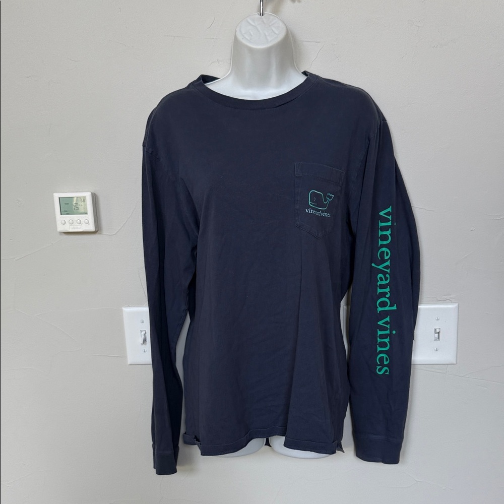 Vineyard Vines Men's Dark Blue Long Sleeve Tee
